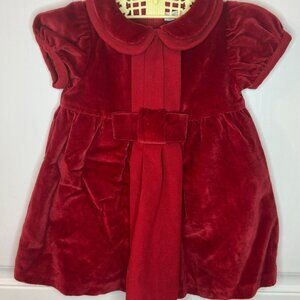 Patachou Red Velvet Bow Christmas Dress - Size 9 months